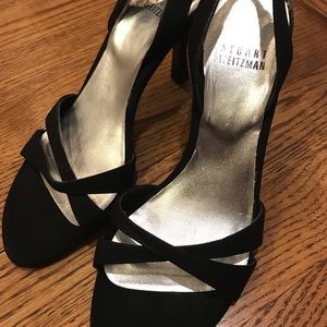 Stuart Weitzman Black Satin Heels
